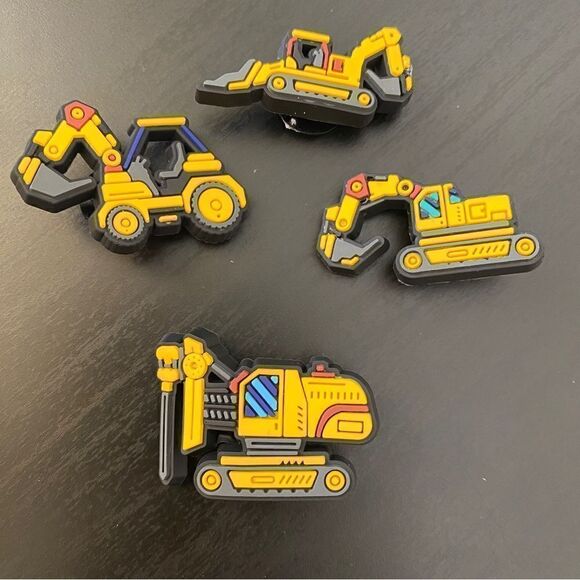 Set of 4 Construction Croc shoe charms - Picture 1 of 5